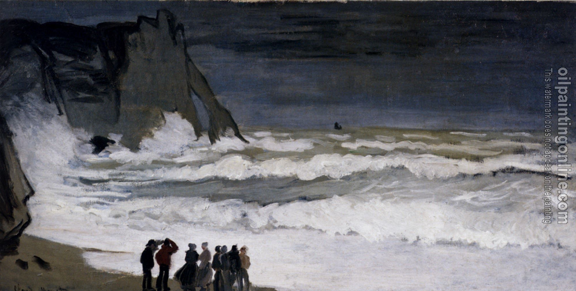 Monet, Claude Oscar - Rough Sea At Etretat